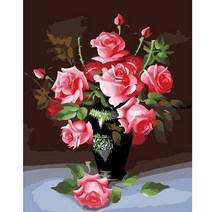 순잠 깜찍 모던 수채화 유채화 개릭터 그림그리기 DIY 세트 50 x 65 x 2.5 cm, 24 모던 내추럴 피치 로즈