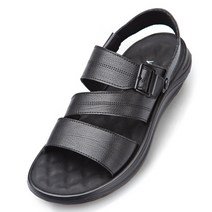 보닌 소가죽 밴딩 스트랩 버클 투웨이 경량쿠션 슬리퍼 겸용 샌들 RX031BK