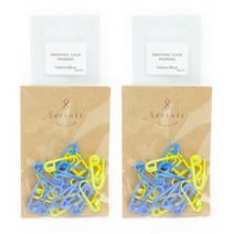 브랜드얀 Seeknit 마커 단수 옷핀 4종 x 5p 세트, 2세트, 옐로우, 블루(06220)