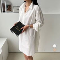 세컨그라운드 여성용 언발 셔츠 원피스