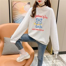 훌라후프 베어 프린팅 맨투맨 임산부 상의 임부복