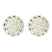 스트로베리 뜨개질 딸기 코스터 2p, 연핑크민트, 2개