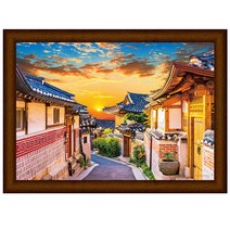 한옥마을의 일몰 직소퍼즐 HS500-213, 혼합색상, 500피스