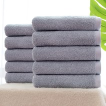 코튼클라우드 호텔수건 150g 30수 코마사, 라이트그레이, 10개