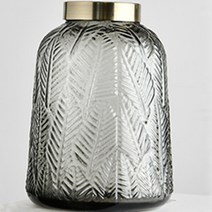 TCR 골드링 리프 크리스탈 화병, 그레이