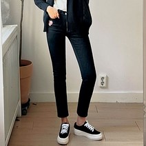 시크폭스 여성용 퀼팅패치 누빔 기모 일자팬츠