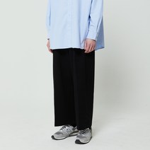 씨오큐 남성용 볼륨 플리츠 와이드 팬츠