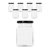 사각 허브 러그 유리병 블랙캡, 8개, 200ml
