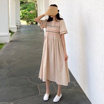 여성용 레인보우 자수 롱원피스 #37929