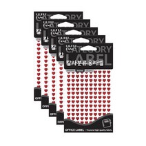 쁘띠팬시 칼라 분류용 라벨 20-HR345, 적색, 5개