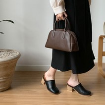여성용 로딘 둥근코 뮬 힐