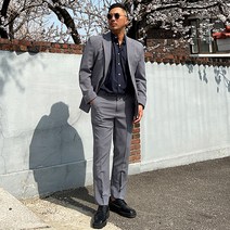 파이브라지 남성용 빅사이즈 데일리 모던 스판 정장세트
