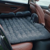 차량용 차박 에어매트 132 x 80 cm + 베개 + 시거잭 세트, SUV 전차종, 블랙
