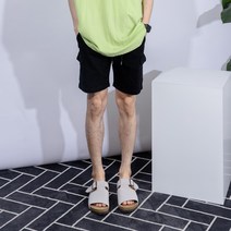 남성용 더간지 캐주얼 슬림핏 밴딩 카고반바지