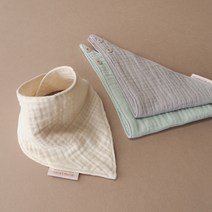 무무앤두두 아동용 보들 6중 거즈 스카프빕 3종 세트