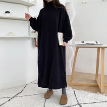보리맘 기모 터틀 빅사이즈 롱 임산부 원피스 a720