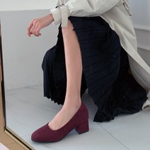 탑모델 라티나 베이직 스퀘어 미들 힐 펌프스