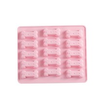 강아지 간식 만들기 뼈다귀 실리콘 몰드 15구, 핑크