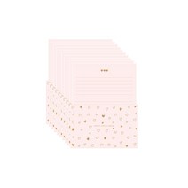 톡톡팬시 금박 패턴 편지지 4p + 봉투 2p 세트, 핑크, 10세트