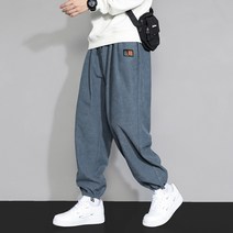 남성용 알럽핏 베이직 하렘 팬츠 벨벳
