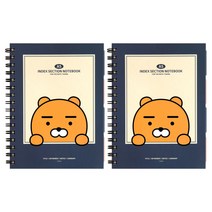 카카오프렌즈 모던st A5 인덱스 섹션 스프링 노트, 2개, 라이언