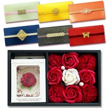 영원 비누카네이션 용돈박스 앤 부토니에 중 Z120-2 + 고급금속부속 용돈봉투 S2 6종 세트, 혼합색상, 1세트