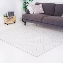 삼바텍 PVC 양면 사각 놀이방매트, 헤링본 화이트