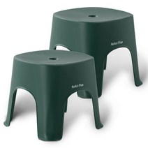 마켓플랜 심플 라운드 욕실의자 그린, 2개