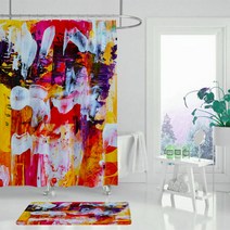 유니크컬러 샤워커튼 TYPE2 180 x 180 cm, 1개, 멀티(혼합)컬러