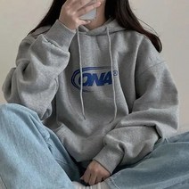ONA 로고 레터링 캐주얼 임산부 루즈핏 후드티