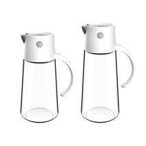 블룸엣홈 자동열림 유리 오일병 550ml + 650ml 세트 화이트, 1세트