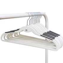 화이트래빗 디자인 논슬립 옷걸이, 후크 화이트 + 그레이(어깨패드), 30개입