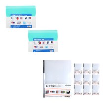 에코청운 자동슬라이드 화일 A4 2p + 둥근 쫄대화일 8mm A4 10p, 녹색(자동슬라이드 화일), 투명(둥근 쫄대화일), 1세트