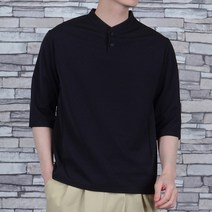 타운클로 남성용 C 헨리넥 7부 티셔츠