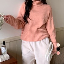 베러스윗 여성용 세미 크롭 폴라 니트