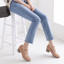 티컴퍼니 둥근코 여성 펌프스 메리제인 미들힐 4.5cm