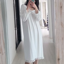 보리맘 소프트 화이트 임부 잠옷 원피스 CJ40