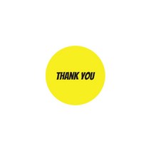 컬러 땡큐 원형 포장스티커 100p, 옐로우, 1개