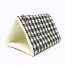 리프패럿 앵무새 고어텍스 보들보들 양털소재 체크 중형 침대, 블랙, 1개