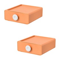 앤티스 빅버튼 데스크탑 서랍 정리함 2p, 오렌지