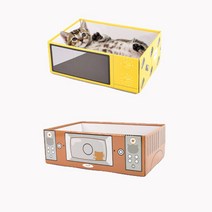 리젠스 고양이 골판지 스크래쳐 박스 전자렌지형 + TV형 세트, 혼합색상, 1세트