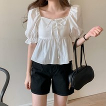 여성용 온히루 프릴 캉캉 스트랩 블라우스 BL4572K24