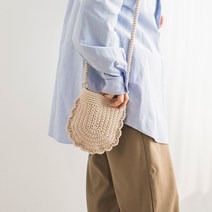 yarna 브릿지 프릴 크로스백 세트, 연베이지, 1세트