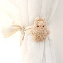 쿼르디 인테리어 귀여운 토끼 인형 커튼끈, 브라운, 2개