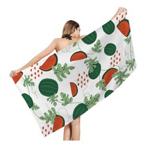 워터멜론 파인애플 일러스트 프린팅 비치타월 70 x 35 cm, 10, 1개