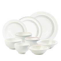 시라쿠스 메이플 2인 접시 세트, 화이트, 코지 그레이, 공기 2p + 대접 2p + 원형접시 S + 원형접시 M + 원형접시 L + 찬기 S 2p, 1세트