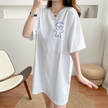 레인보우 베어 루즈핏 출산웨어 임산부 반소매 수유 티셔츠