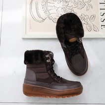 갓슈 여성용 블랙필 패딩 윈터 미들 털부츠