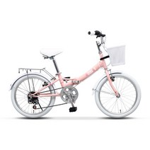 바이맥스 미니벨로 접이식 자전거 20 SHAFRI, 140cm, 라이트핑크