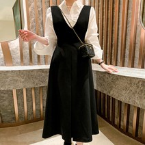 슈가펀 릴리안 딥 V네크라인 A라인 뷔스티에 원피스